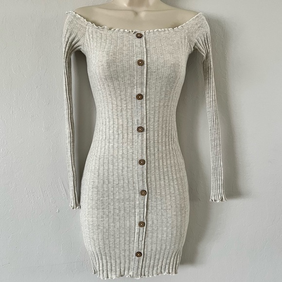 Fashion Nova Dresses Cream Long Sleeve Dress Poshmark